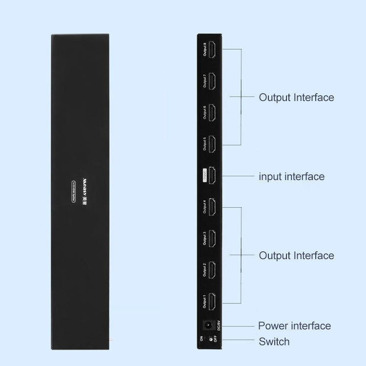 Measy SPH108 1 to 8 4K HDMI 1080P Simultaneous Display Splitter, US Plug