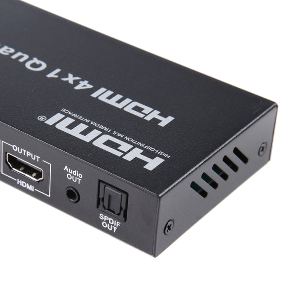 4 in 1 Out HDMI Quad Multi-viewer with Seamless Switcher, US Plug