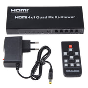 4 in 1 Out HDMI Quad Multi-viewer with Seamless Switcher, US Plug