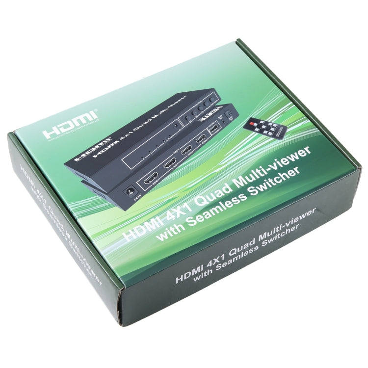 4 in 1 Out HDMI Quad Multi-viewer with Seamless Switcher, US Plug