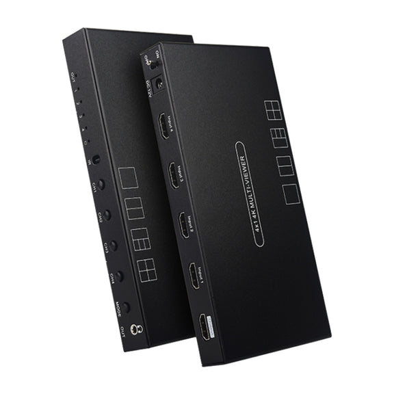 Measy MV4341 4K 30Hz 4 In 1 Out HDMI Quad Screen Splitter, Plug Type: EU Plug (Black)