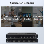 Measy MV4341 4K 30Hz 4 In 1 Out HDMI Quad Screen Splitter, Plug Type: EU Plug (Black)