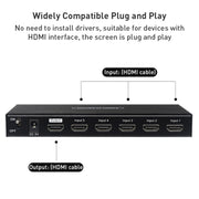 Measy SWH4651 4K 60Hz 5 In 1 Out HDMI Converter Switcher, Plug Type: US Plug (Black)