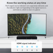 Measy SWH4651 4K 60Hz 5 In 1 Out HDMI Converter Switcher, Plug Type: US Plug (Black)