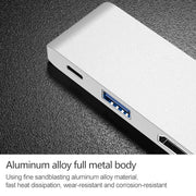 HW-TC29 4 In 1 Type-C / USB-C Multifunctional Extension HUB Adapter iPad Pro Hub (Silver)