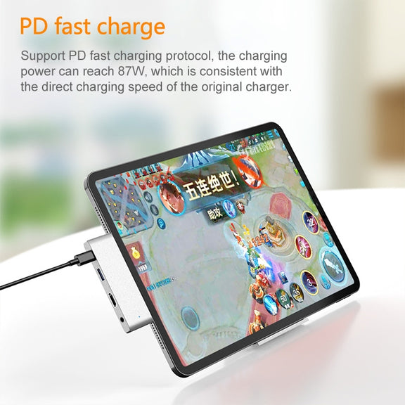 HW-TC29 4 In 1 Type-C / USB-C Multifunctional Extension HUB Adapter iPad Pro Hub (Silver)