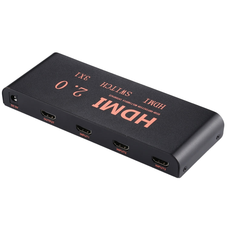 3X1 4K/60Hz HDMI 2.0 Switch with Remote Control, EU Plug
