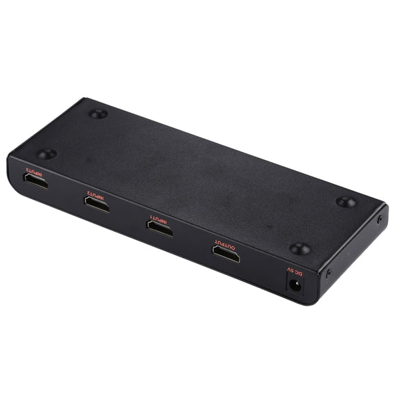3X1 4K/60Hz HDMI 2.0 Switch with Remote Control, EU Plug
