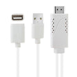 USB Male + USB 2.0 Female to HDMI Phone to HDTV Adapter Cable(White) - Video & Audio Cable by PMC TechLife | Online Shopping South Africa | PMC TechLife | Buy Now Pay Later Mobicred