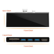 ROCKETEK SK-S5H 3 x USB 3.0 + HDMI + SD / TF Memory Card Reader HUB 4K HDMI Adapter(Black)