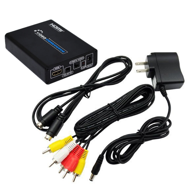 HDMI to Composite / AV S-Video Converter RCA CVBS/L/R Video Converter Adapter, US Plug