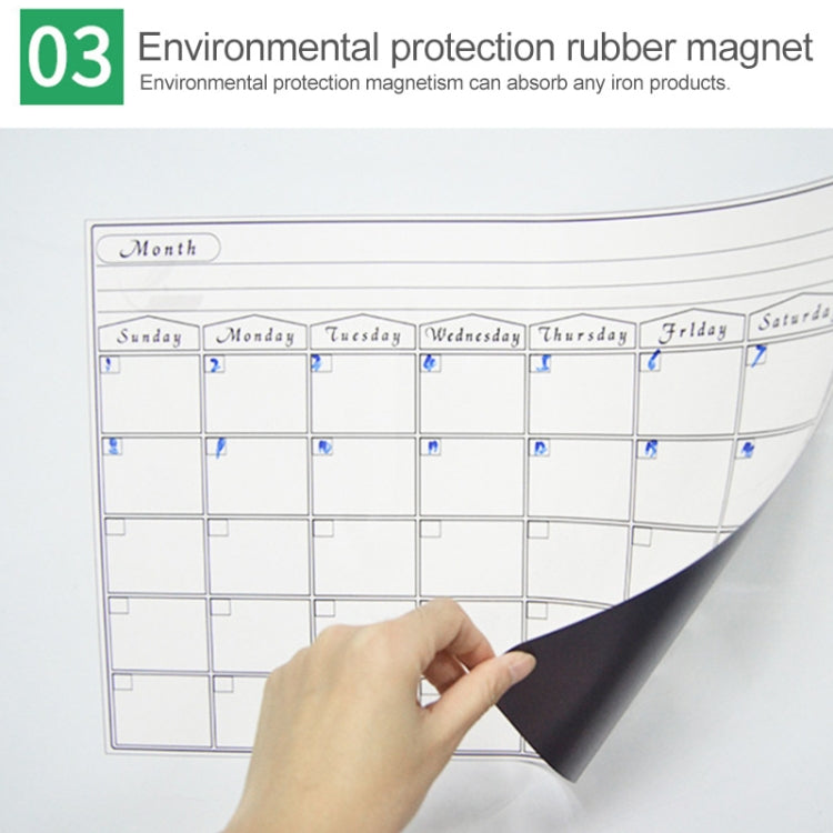 Magnetic Monthly Planner Refrigerator Magnet PET Magnetic Soft Whiteboard, Size: 29.7cm x 42cm (Blue)