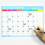 Magnetic Monthly Planner Refrigerator Magnet PET Magnetic Soft Whiteboard, Size: 29.7cm x 42cm (Blue)