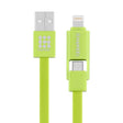 HAWEEL 1m 2 in 1 Micro USB & 8 Pin to USB Data Sync Charge Cable(Green) - Multifunction Cable by PMC TechLife | Online Shopping South Africa | PMC TechLife