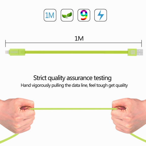 HAWEEL 1m 2 in 1 Micro USB & 8 Pin to USB Data Sync Charge Cable(Green)