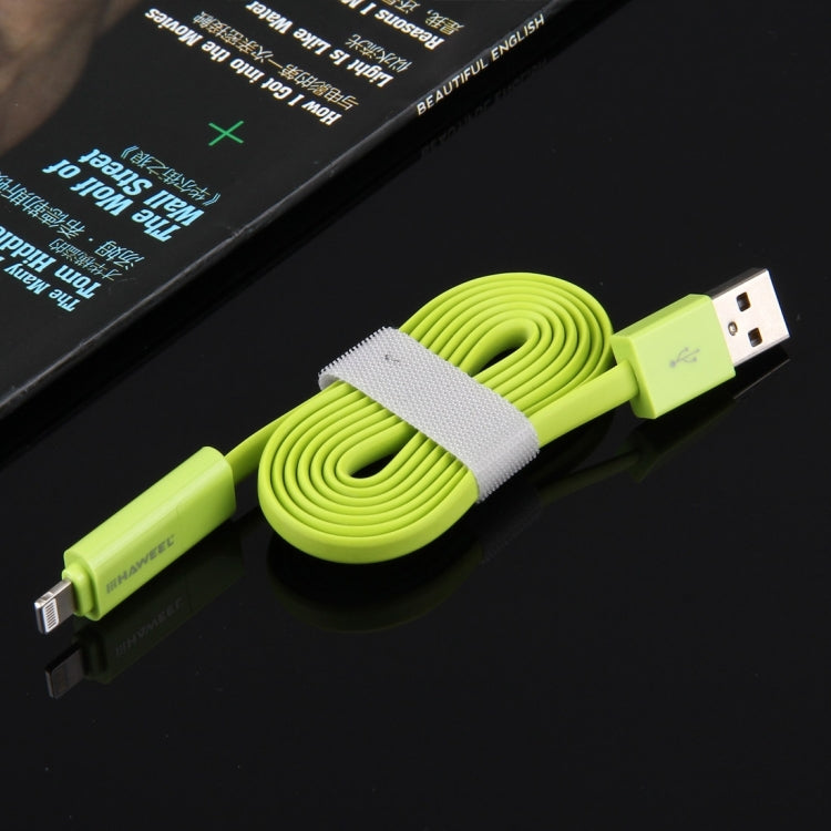 HAWEEL 1m 2 in 1 Micro USB & 8 Pin to USB Data Sync Charge Cable(Green)