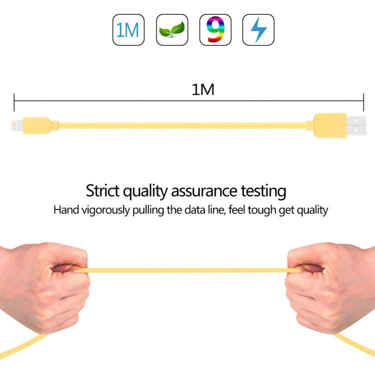 HAWEEL 1m High Speed 35 Cores 8 Pin to USB Sync Charging Cable for iPhone, iPad(Yellow)