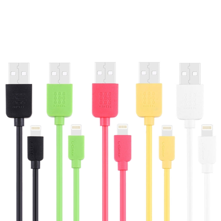 HAWEEL 1m High Speed 35 Cores 8 Pin to USB Sync Charging Cable for iPhone, iPad(Yellow)