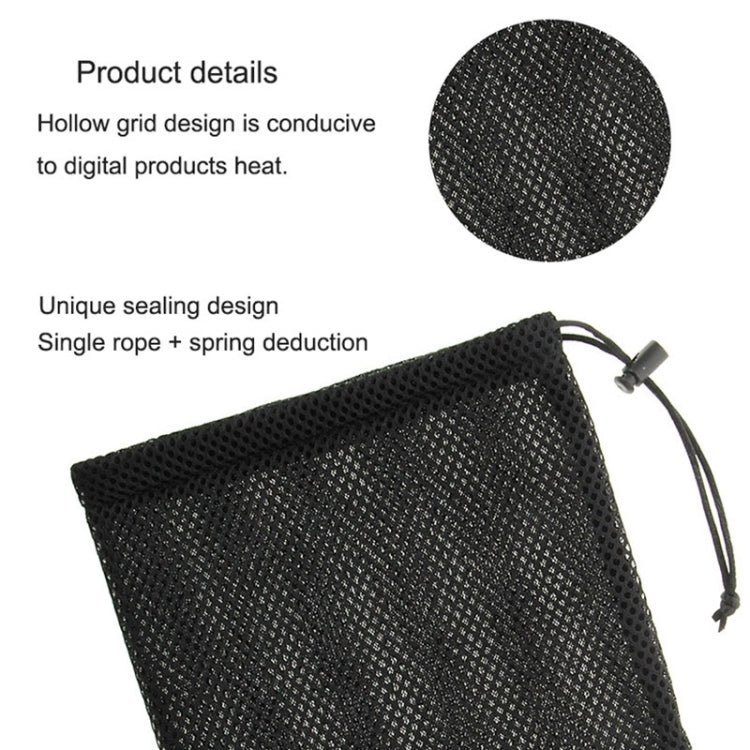 HAWEEL Nylon Mesh Drawstring Pouch Bag with Stay Cord for up to 7.9 inch Screen iPad and Tablet, Size: 24cm x 16cm(Black)