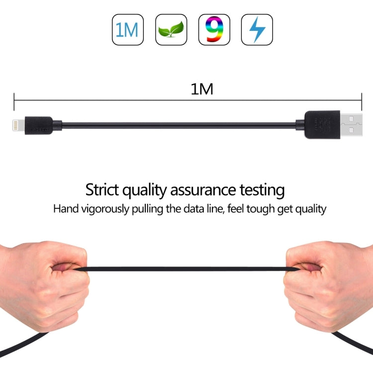 2 PCS HAWEEL 1m High Speed 8 pin to USB Sync and Charging Cable Kit for iPhone, iPad(Black)