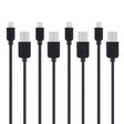 4 PCS HAWEEL 1m High Speed 8 pin to USB Sync and Charging Cable Kit for iPhone, iPad(Black) - Normal Style Cable by PMC TechLife | Online Shopping South Africa | PMC TechLife | Buy Now Pay Later Mobicred