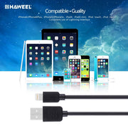 4 PCS HAWEEL 1m High Speed 8 pin to USB Sync and Charging Cable Kit for iPhone, iPad(Black)