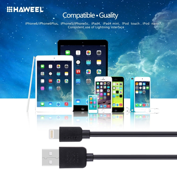 4 PCS HAWEEL 1m High Speed 8 pin to USB Sync and Charging Cable Kit for iPhone, iPad(Black)