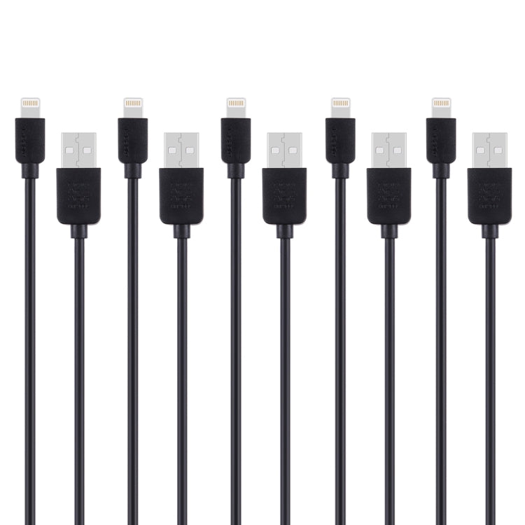 5 PCS HAWEEL 1m High Speed 8 pin to USB Sync and Charging Cable Kit for iPhone, iPad(Black)