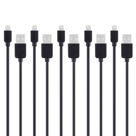5 PCS HAWEEL 1m High Speed 8 pin to USB Sync and Charging Cable Kit for iPhone, iPad(Black)