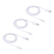 3 PCS HAWEEL 1m High Speed 8 pin to USB Sync and Charging Cable Kit for iPhone, iPad(White)