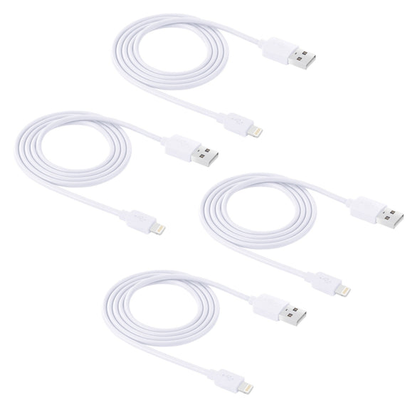 4 PCS HAWEEL 1m High Speed 8 pin to USB Sync and Charging Cable Kit for iPhone, iPad(White)