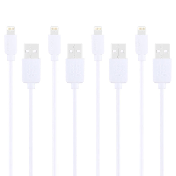4 PCS HAWEEL 1m High Speed 8 pin to USB Sync and Charging Cable Kit for iPhone, iPad(White)