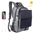 HAWEEL 14W Foldable Removable Solar Power Outdoor Portable Canvas Dual Shoulders Laptop Backpack, USB Output: 5V 2.1A Max(Grey) - free shipping - PMC TechLife - Order now!