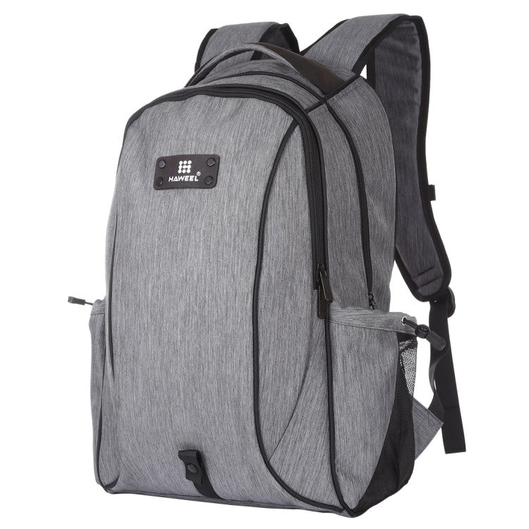HAWEEL 14W Foldable Removable Solar Power Outdoor Portable Canvas Dual Shoulders Laptop Backpack, USB Output: 5V 2.1A Max(Grey)