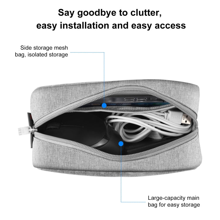 HAWEEL Electronics Organizer Storage Bag for Charger, Power Bank, Cables, Mouse, Earphones, Size: L(Grey)