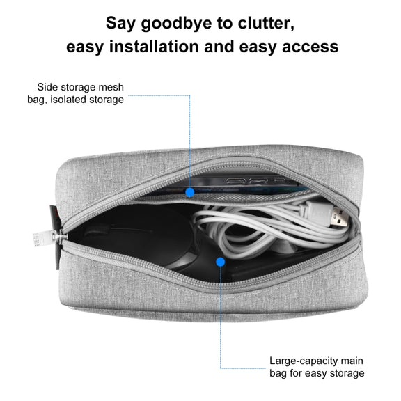 HAWEEL Electronics Organizer Storage Bag for Charger, Power Bank, Cables, Mouse, Earphones, Size: L(Grey)