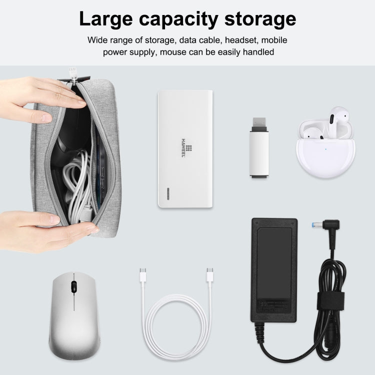 HAWEEL Electronics Organizer Storage Bag for Charger, Power Bank, Cables, Mouse, Earphones, Size: L(Grey)