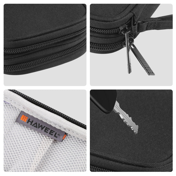 HAWEEL Electronic Organizer Double Layers Storage Bag for Cables, Charger, Power Bank, Phones, Earphones(Black)