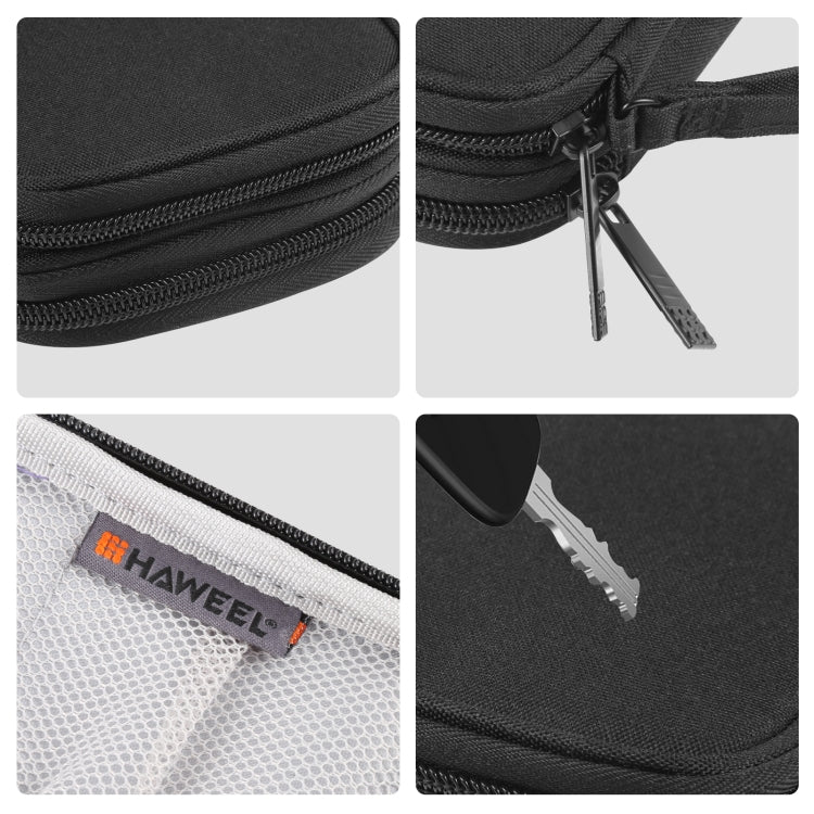 HAWEEL Electronic Organizer Double Layers Storage Bag for Cables, Charger, Power Bank, Phones, Earphones(Black)
