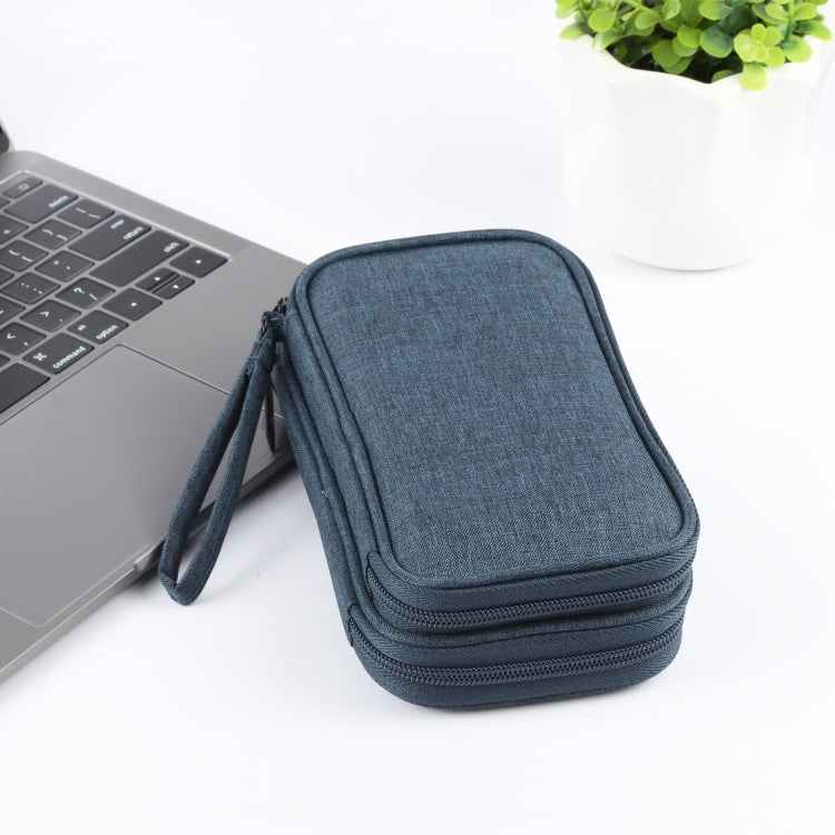 HAWEEL Electronic Organizer Double Layers Storage Bag for Cables, Charger, Power Bank, Phones, Earphones(Dark Blue)