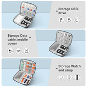HAWEEL Watch Band Organizer Box Earphones / U Disk / Digital Cable Storage Case(Black)