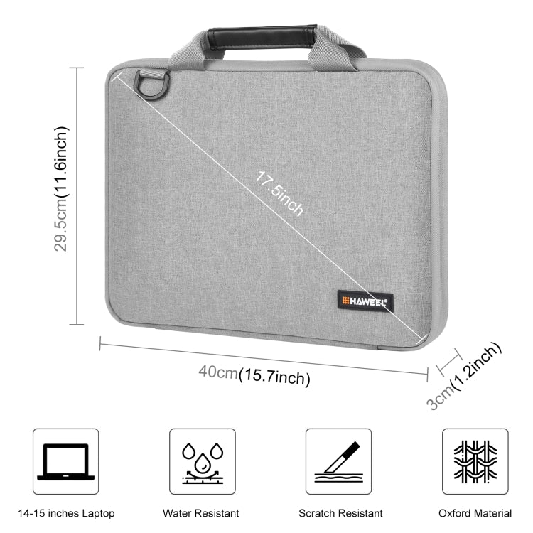 HAWEEL 15.0 inch -16.0 inch Briefcase Crossbody Laptop Bag For Macbook, Lenovo Thinkpad, ASUS, HP(Grey)