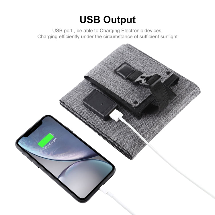 HAWEEL 14W Ultrathin Foldable Solar Panel Charger with 5V / 2.2A USB Port, Support QC3.0 and AFC(Black)