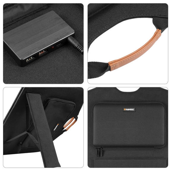 HAWEEL 100W Foldable Solar Panel Charger Travel Folding Bag (Black)