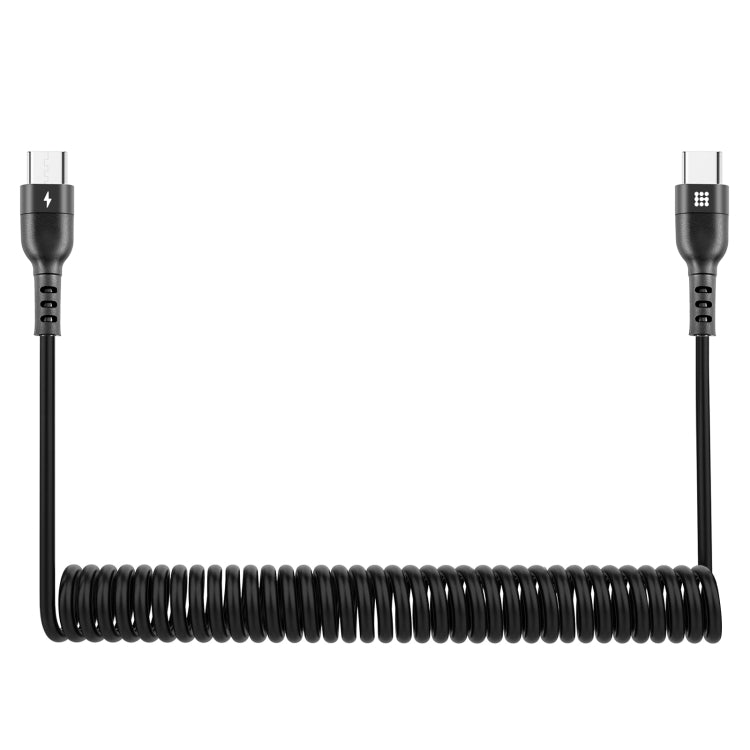 HAWEEL 1.5m 5A USB-C / Type-C to USB-C / Type-C Retractable Coiled PD Fast Charging Cable