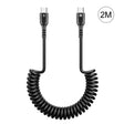 HAWEEL 2m 5A USB-C / Type-C to USB-C / Type-C Retractable Coiled PD Fast Charging Cable - USB-C & Type-C Cable by HAWEEL | Online Shopping South Africa | PMC TechLife | Buy Now Pay Later Mobicred