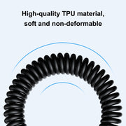 HAWEEL 2m 5A USB-C / Type-C to USB-C / Type-C Retractable Coiled PD Fast Charging Cable