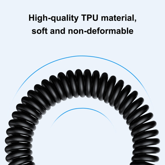 HAWEEL 2m 5A USB-C / Type-C to USB-C / Type-C Retractable Coiled PD Fast Charging Cable