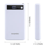 HAWEEL DIY 6 x 18650 Battery 24W Fast Charge Power Bank Box Case with Display, Not Include Battery (White)