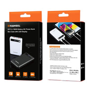 HAWEEL DIY 6 x 18650 Battery 24W Fast Charge Power Bank Box Case with Display, Not Include Battery (White)